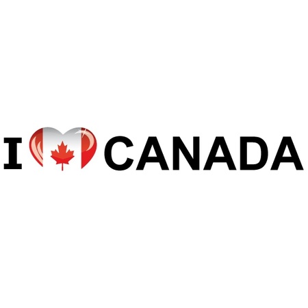 Set van 10x stuks i Love Canada vlag sticker 19.6 cm