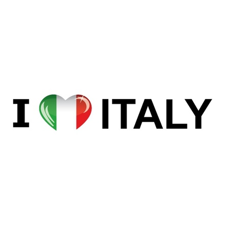 Set van 10x stuks i Love Italy vlag sticker 19.6 cm