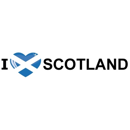 Set van 10x stuks i Love Scotland vlag sticker 19.6 cm