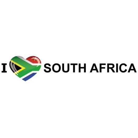 Set van 10x stuks i Love South Africa vlag sticker 19.6 cm