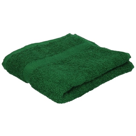 Set van 10x stuks luxe handdoeken donkergroen 50 x 90 cm 550 grams