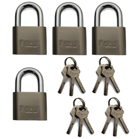 Set of 12x padlocks with short shackle equally coded 5 x 7.5 cm