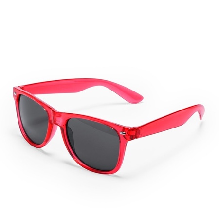 Set van 12x stuks rode retro model party zonnebril voor volwassenen