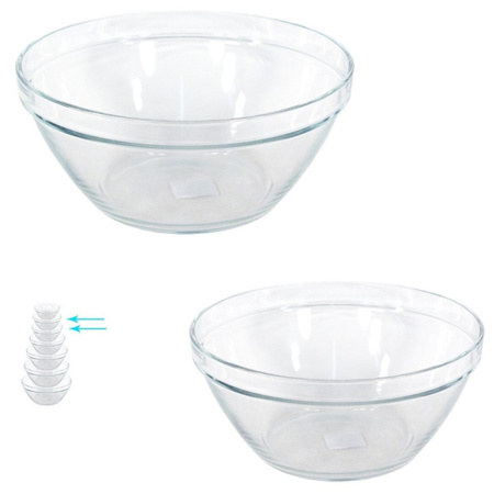 Set of 16x glass snack bowls Pompei 14 and 12 cm