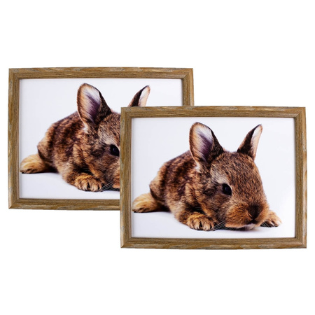 Set van 2 schootkussens/laptrays konijn print 43 x 33 cm 