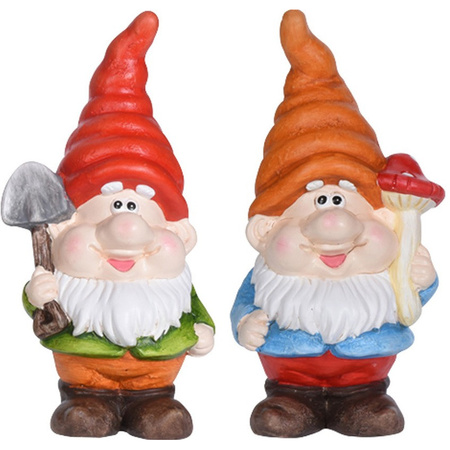 Set of 2 garden gnomes Diego and Dick 23 cm