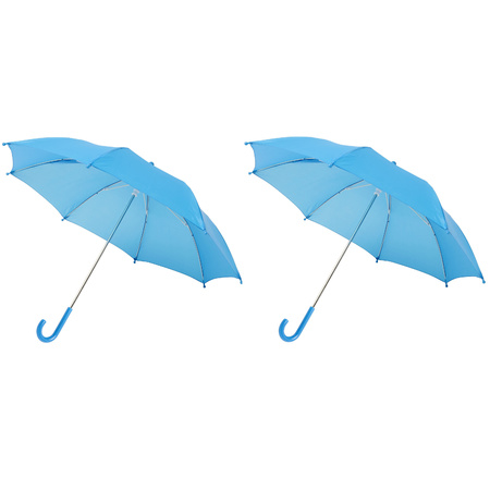 Set of 2x storm umbrellas for kids 77 cm diameter blue
