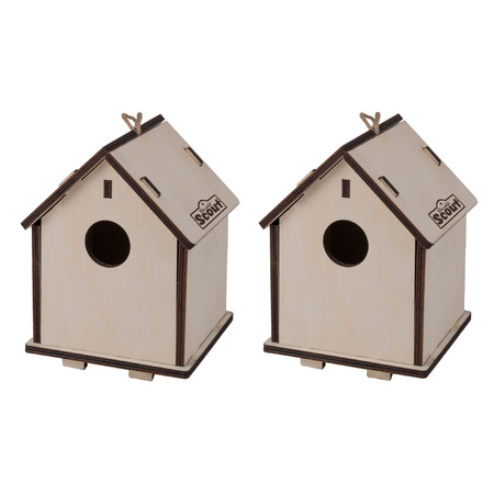 2-in-1 Birdhouse/nesthouse made of wood 14 x 19 cm