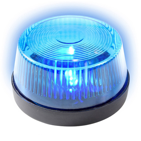 Set of 2x pieces blue police LED flashing lights with siren 10 cm