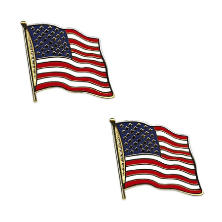 Set van 2x stuks broches/speldjes Pin Vlag USA/Amerika