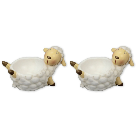 Set of 2x pieces egg cup sheep 9 cm