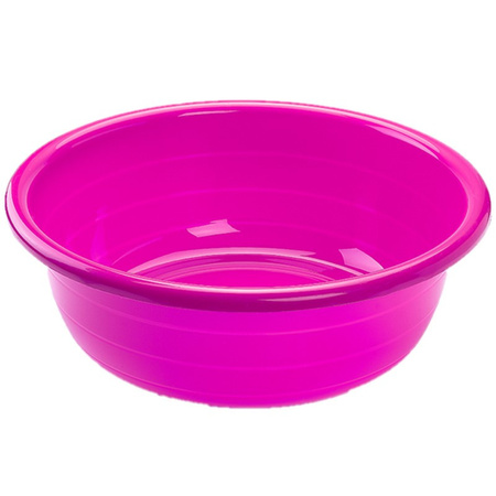 Set of 2x pieces large plastic wash tub round 20 liter pink