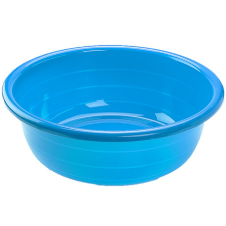 Set of 2x pieces large plastic wash tub round 30 liter blue