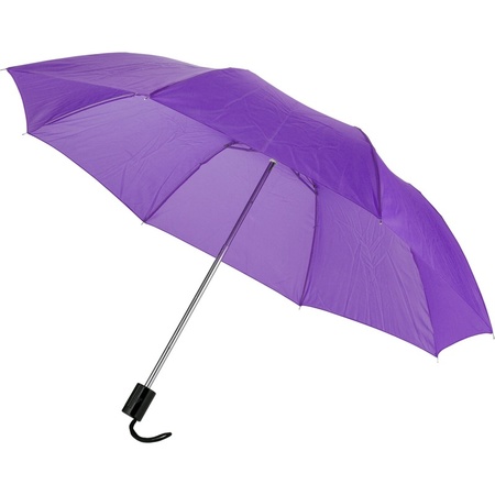 Set van 2x stuks kleine opvouwbare paraplu paars 93 cm