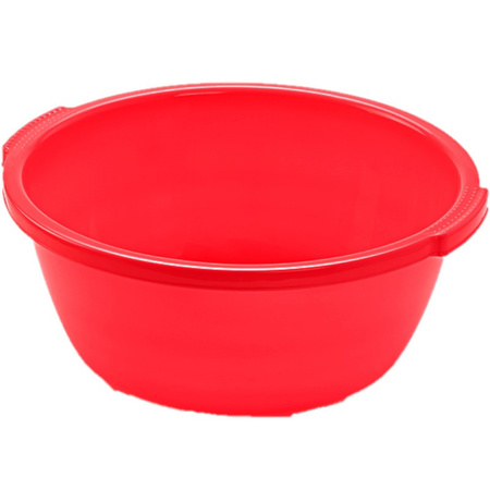 Set of 2x pieces plastic wash tub round 10 liter red