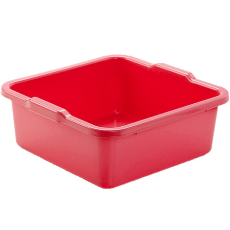 Set van 2x stuks kunststof teiltje/afwasbak vierkant 11 liter rood