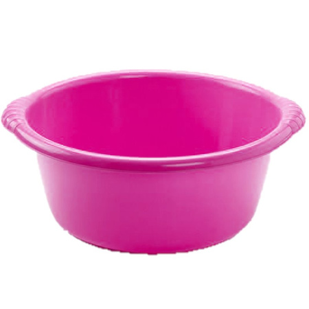 Set of 2x pieces plastic wash tubs round 6 liter pink