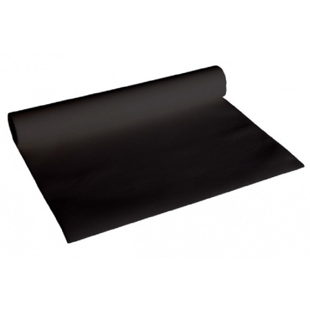 Set van 2x stuks luxe zwarte tafellopers 480 x 40 cm