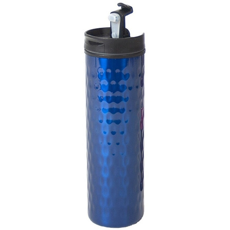 Set of 2x pieces stainless steel vacuum flask blue 400 ml 
