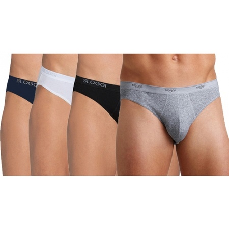 Set of 2x pieces sloggi underwear mini brief for men, size: L white