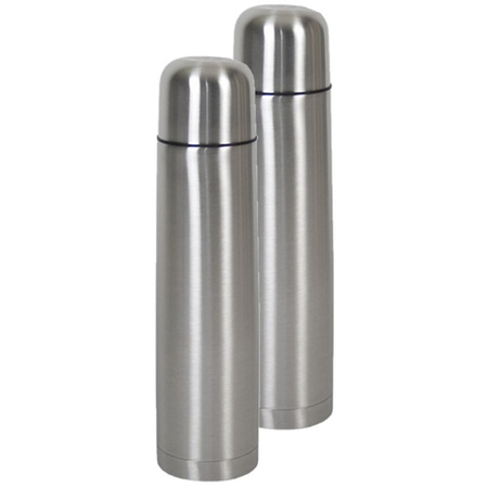 Set of 2x pieces stainless steel vacuum flask 1 liter 