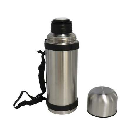 Set of 2x pieces stainless steel vacuum flask with strap 650 ml 