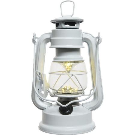 Set of 2x pieces white LED light lantern 25 cm
