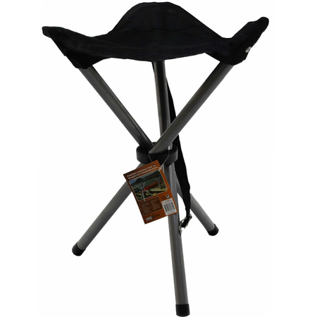 Set of 2x pieces black foldable lightweight campingstools/fishingstools 31 x 50 cm