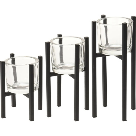 Tealight holders of metal 3 pieces