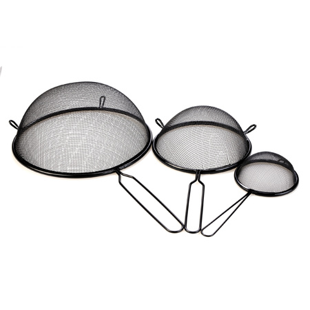 Set of 3x SS kitchen strainers with handle