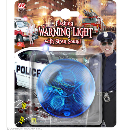 Set van 3x stuks blauwe politie LED zwaailampen/zwaailichten met sirene 7 cm
