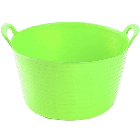 Set of 3x pieces green flexible buckets/laundry baskets 56 liters