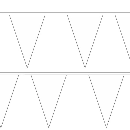 Set of 3x pieces white triangle bunting flags 5 meter
