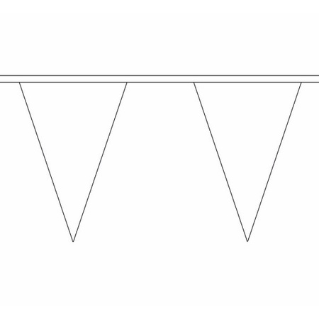 Set of 3x pieces white triangle bunting flags 5 meter