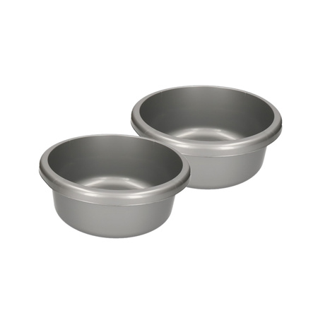 Set of 3x pieces dark grey round washbasins 6,2 liters