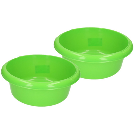 Set van 3x stuks ronde afwasteiltjes / afwasbakken groen 6,2 liter