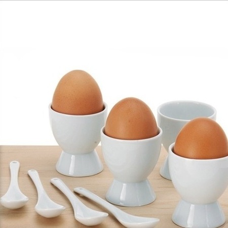Set of 4x egg cups with spoon 6 cm