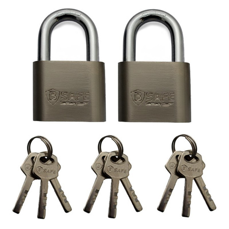 Set of 4x padlocks with short shackle equally coded 5 x 7.5 cm