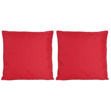 Set van 4x stuks bank/Sier kussens voor binnen en buiten in de kleur rood 45 x 45 cm Tuinkussens voo