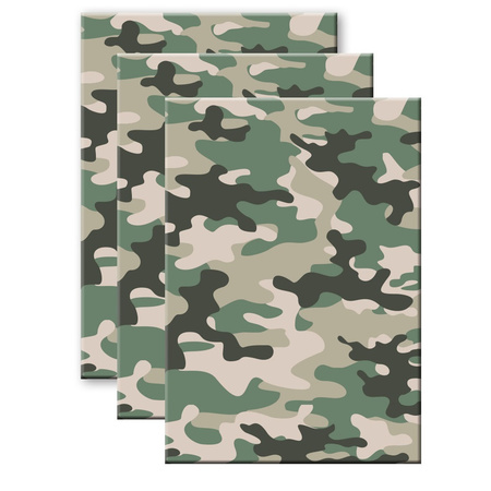 Set van 4x stuks camouflage/legerprint luxe schrift/notitieboek groen gelinieerd A5 formaat