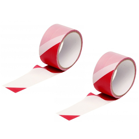 Set of 4x pieces barrier tape rolls red/white 25m