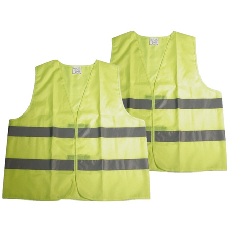 Set of 4x pieces yellow safety vest for adults