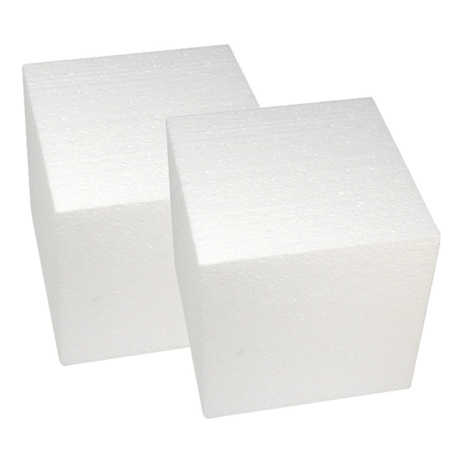 Set van 4x stuks piepschuim vormen/figuren kubus 20 x 20 cm