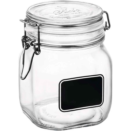 Set of 4x pieces candy jars with chalkboard 750 ml transparent