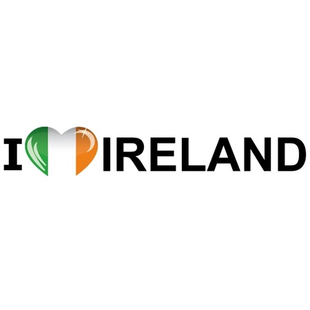 Set van 5x stuks i Love Ireland vlag sticker 19.6 cm