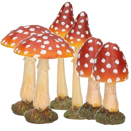 set of 6 decorative mushrooms