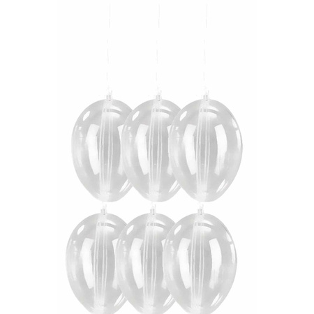 Set van 6 Paasdecoratie plastic ei hanger 10 cm