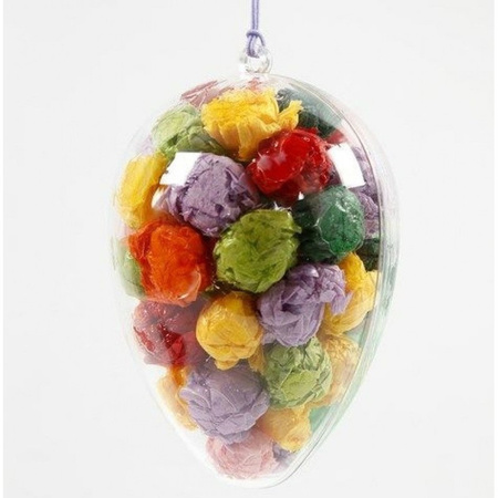 6x Plastic egg hanging decoration crystal 10 cm