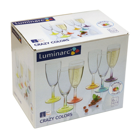 6x champagne glass colors 14 cl