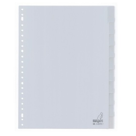 Set of 10x Page tabs grey with window A4 size 23 rings